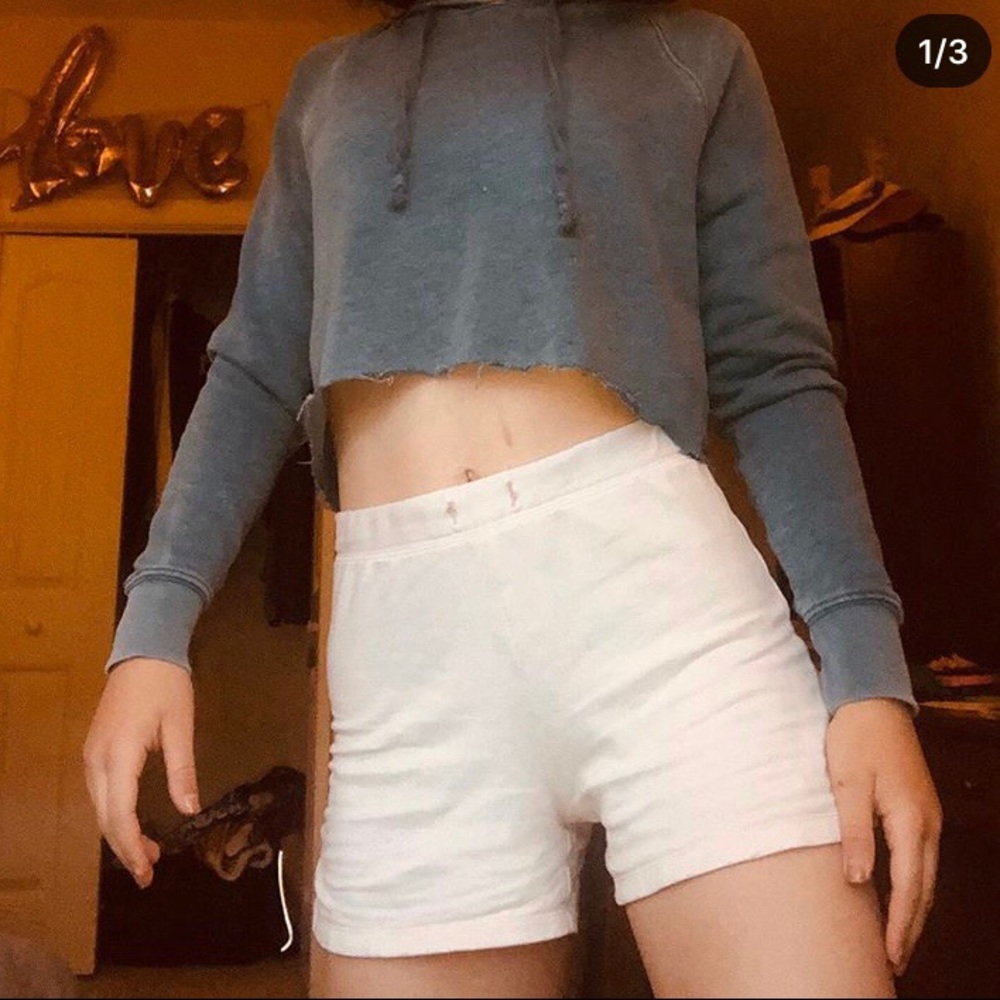 TEAL CROPPED HOODIE
